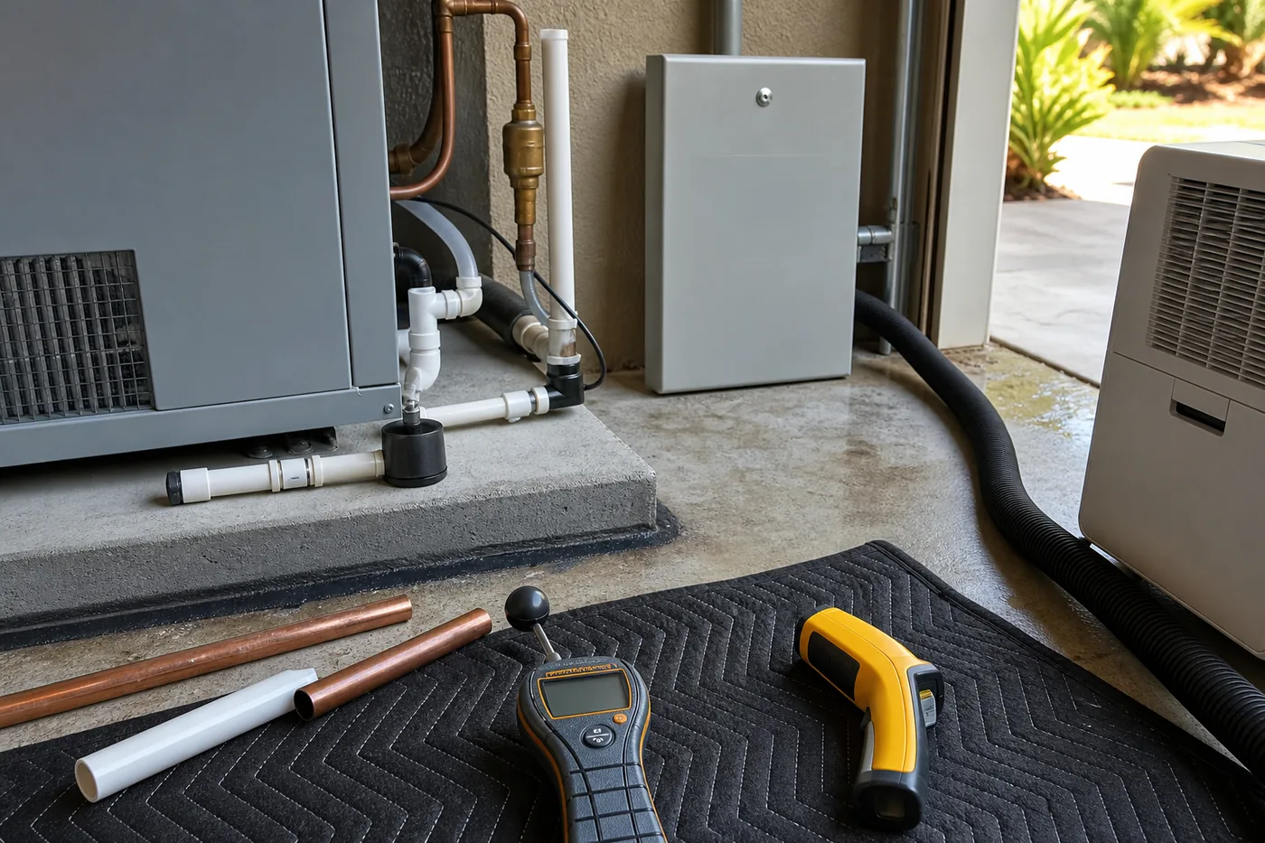 Careful standby generator installation craftsmanship detail